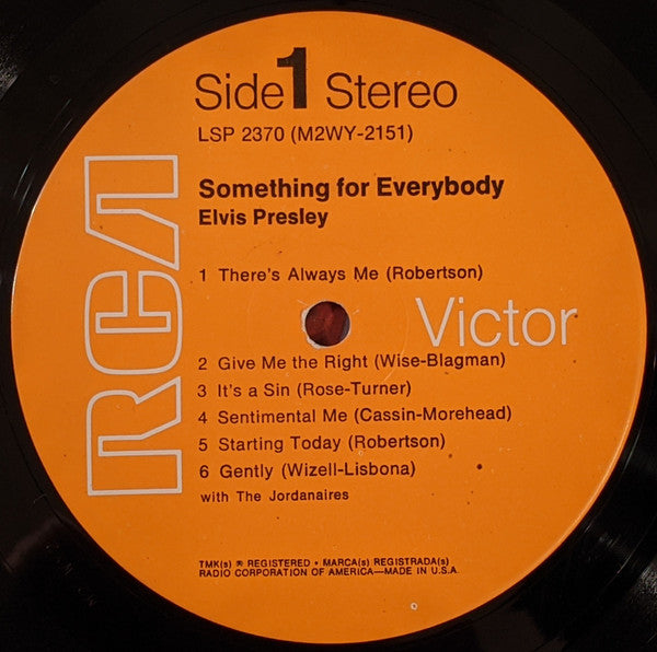 Elvis Presley : Something For Everybody (LP, Album, RE)