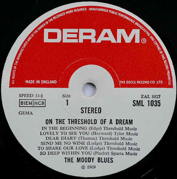 The Moody Blues : On The Threshold Of A Dream (LP, Album)