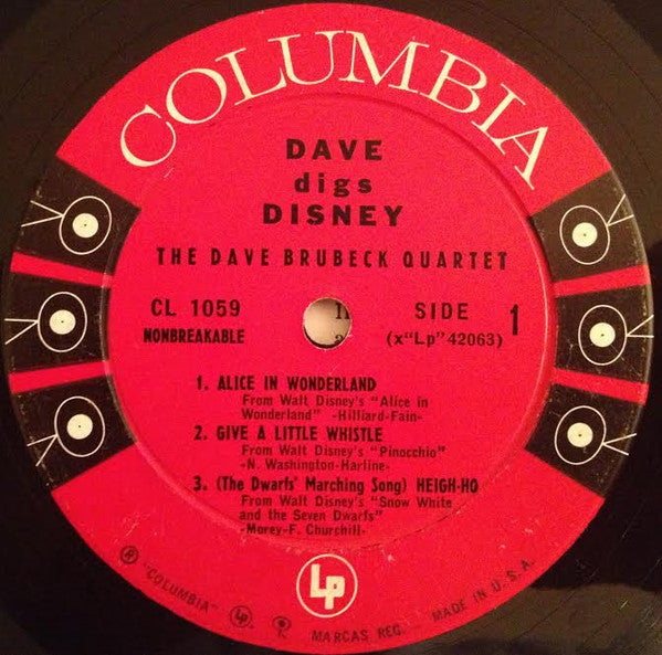 The Dave Brubeck Quartet : Dave Digs Disney (LP, Album, Mono)