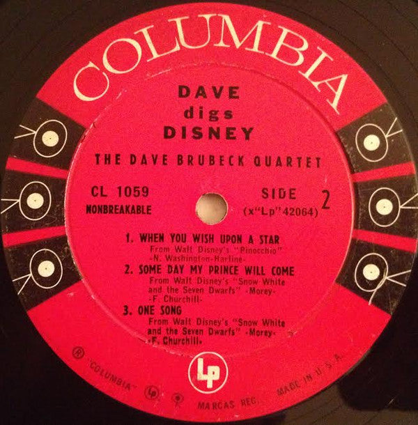 The Dave Brubeck Quartet : Dave Digs Disney (LP, Album, Mono)