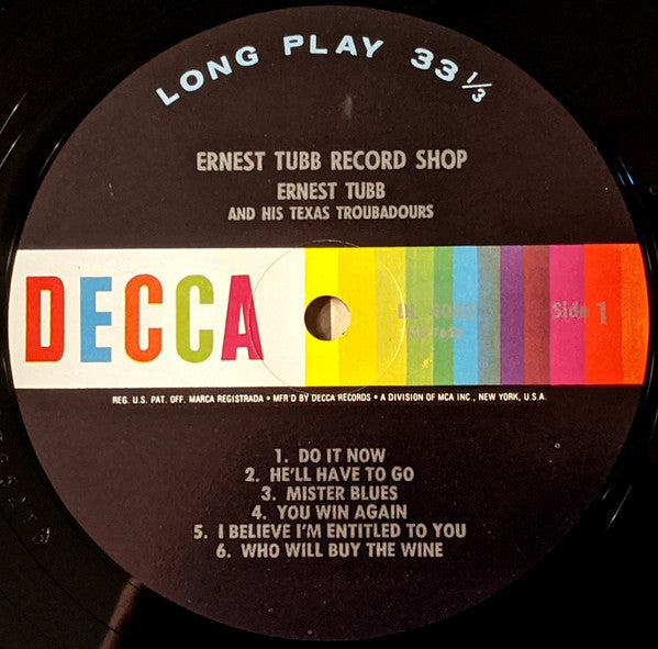 Ernest Tubb And His Texas Troubadours : Ernest Tubb Record Shop (LP, Album, Mono, RP)