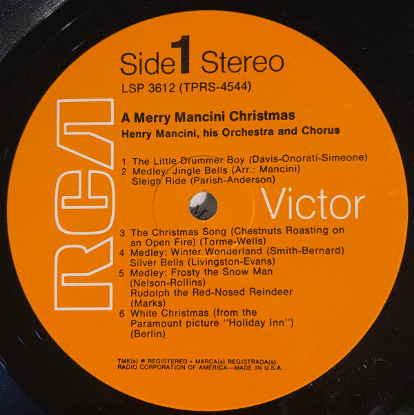 Henry Mancini, His Orchestra And Chorus* : A Merry Mancini Christmas (LP, Album, RE, Ind)