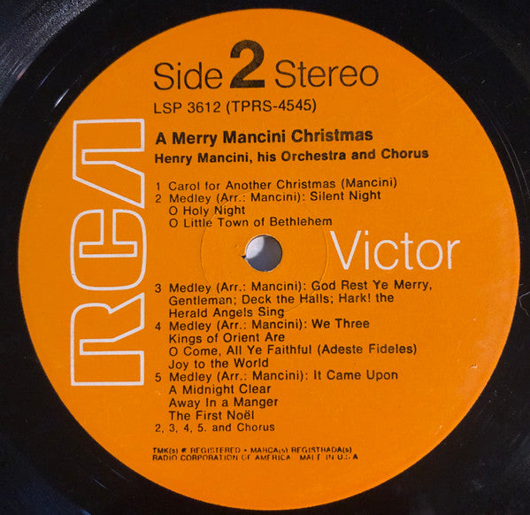 Henry Mancini, His Orchestra And Chorus* : A Merry Mancini Christmas (LP, Album, RE, Ind)