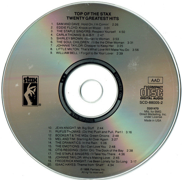 Various : Top Of The Stax - Twenty Greatest Hits (CD, Comp, Club, RE)