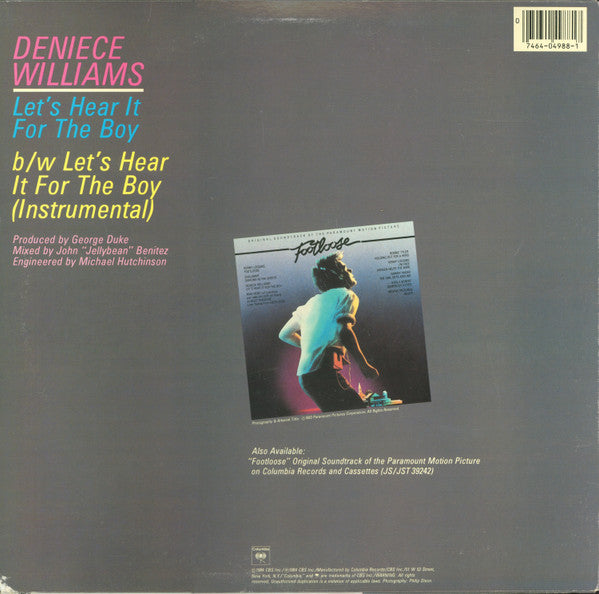 Deniece Williams : Let's Hear It For The Boy (12", Single, Car)