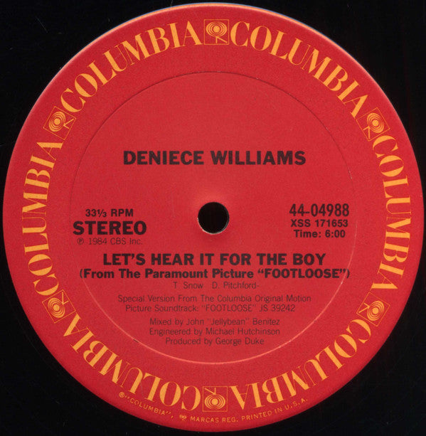 Deniece Williams : Let's Hear It For The Boy (12", Single, Car)