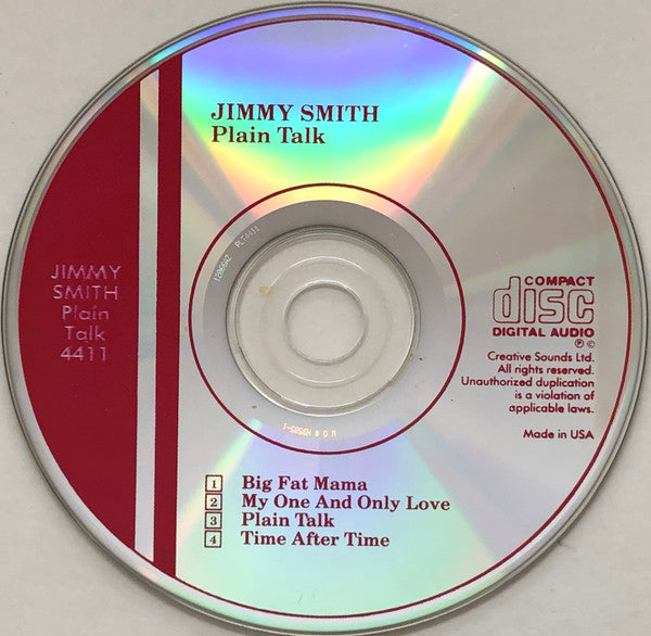 Jimmy Smith : Plain Talk (CD, Album, RE)