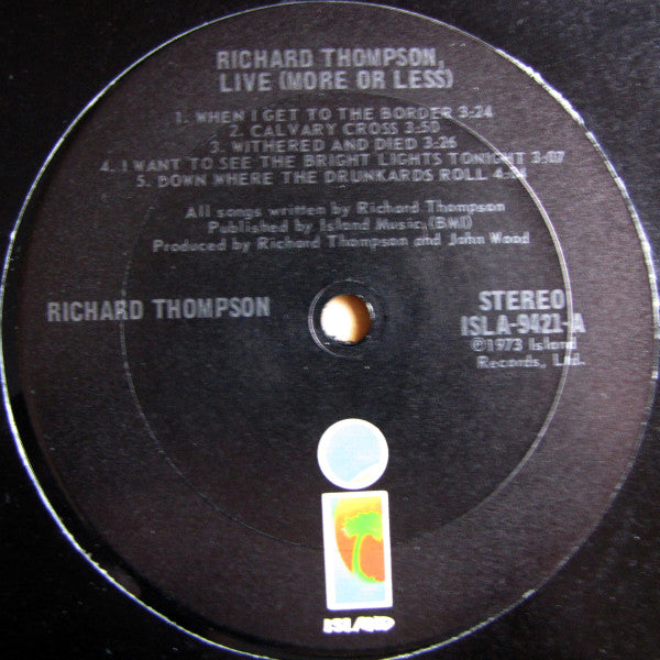 Richard Thompson : Richard Thompson Live ! (More Or Less) (2xLP, Comp, Pit)