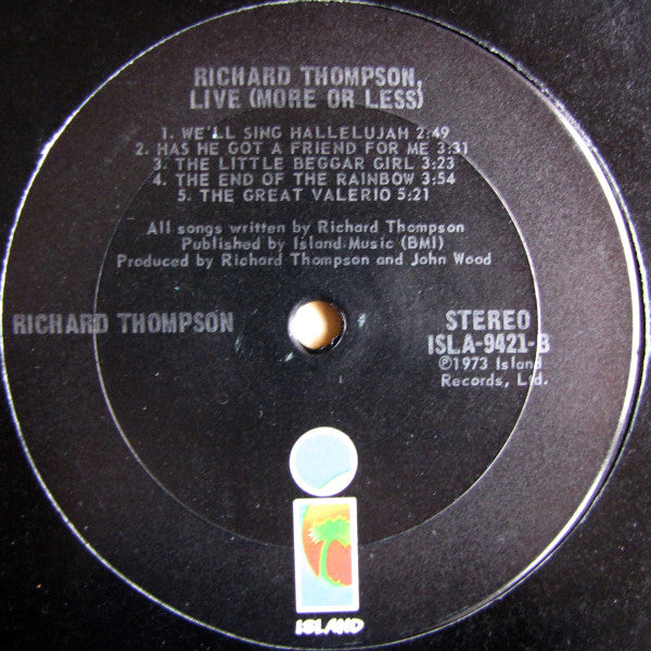 Richard Thompson : Richard Thompson Live ! (More Or Less) (2xLP, Comp, Pit)