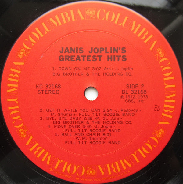 Janis Joplin : Janis Joplin's Greatest Hits (LP, Comp, Pit)