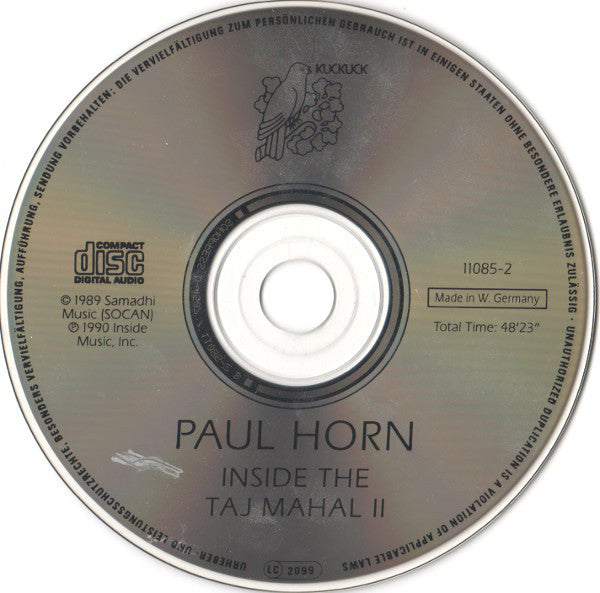 Paul Horn : Inside The Taj Mahal II (CD, Album)