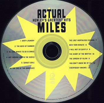 Don Henley : Actual Miles (Henley's Greatest Hits) (CD, Comp)