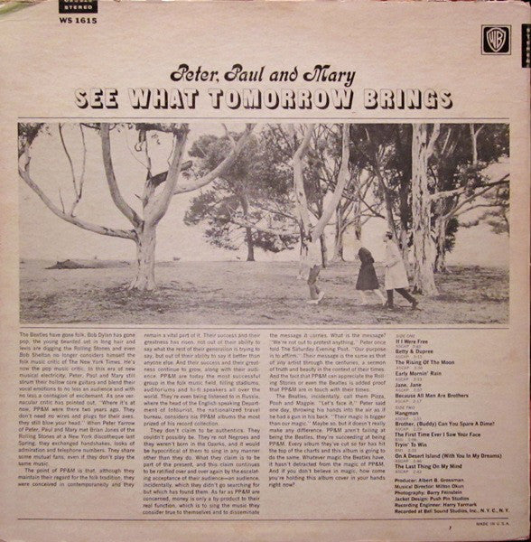 Peter, Paul And Mary* : See What Tomorrow Brings (LP, Album, Gol)