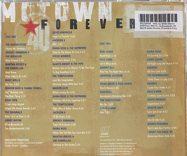 Various : Motown 40 Forever (2xCD, Comp, Club)
