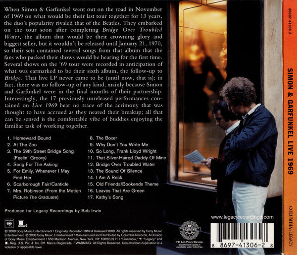 Simon & Garfunkel : Live 1969 (CD, Album)