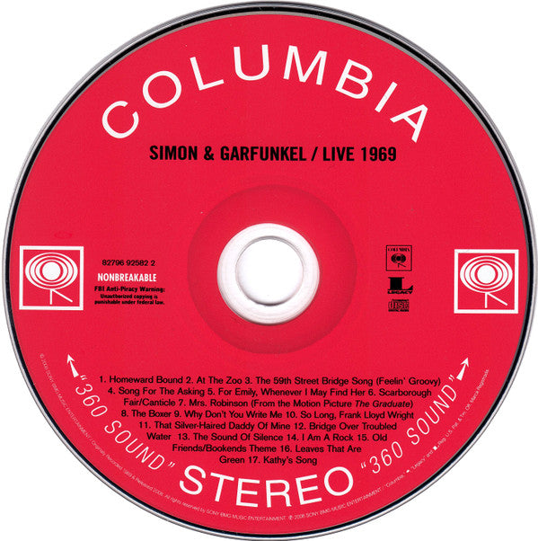 Simon & Garfunkel : Live 1969 (CD, Album)