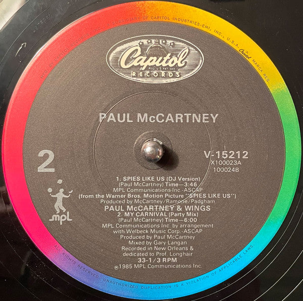 Paul McCartney : Spies Like Us (12", Single)