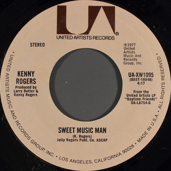 Kenny Rogers : Sweet Music Man (7", Single, Styrene, Pit)