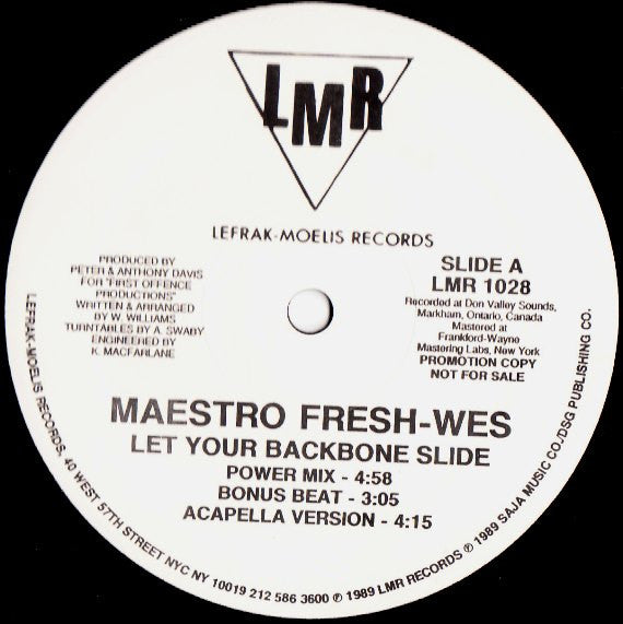 Maestro Fresh-Wes : Let Your Backbone Slide (12", Promo)