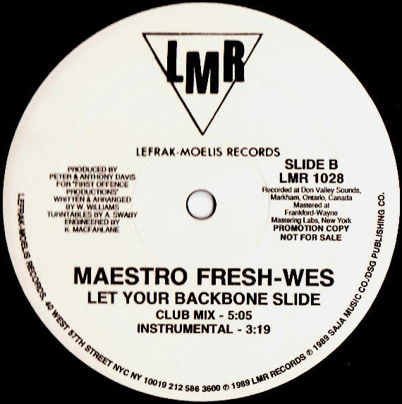 Maestro Fresh-Wes : Let Your Backbone Slide (12", Promo)