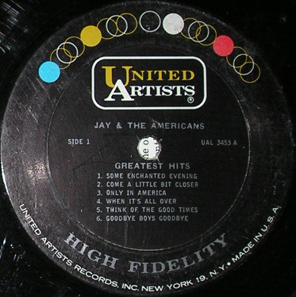 Jay And The Americans* : Jay And The Americans Greatest Hits (LP, Comp, Mono)