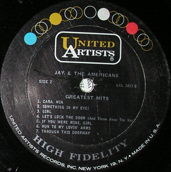 Jay And The Americans* : Jay And The Americans Greatest Hits (LP, Comp, Mono)