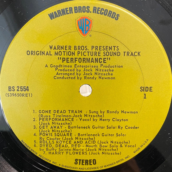 Various : Performance: Original Motion Picture Sound Track (LP, Album, Ter)