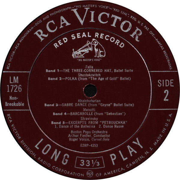 Boston Pops Orchestra, Arthur Fiedler : Slaughter On 10th Ave. [Complete] And Other Ballet Selections (LP, Album, Mono)