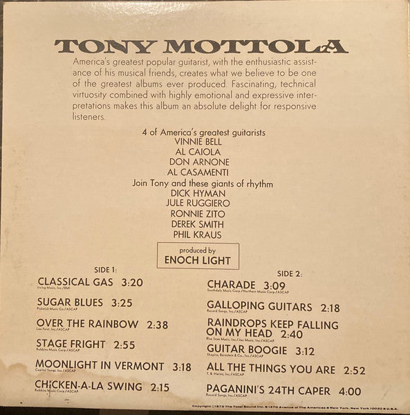 Tony Mottola And The Quad Guitars : Tony Mottola And The Quad Guitars (LP, Album, Quad)