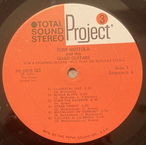 Tony Mottola And The Quad Guitars : Tony Mottola And The Quad Guitars (LP, Album, Quad)