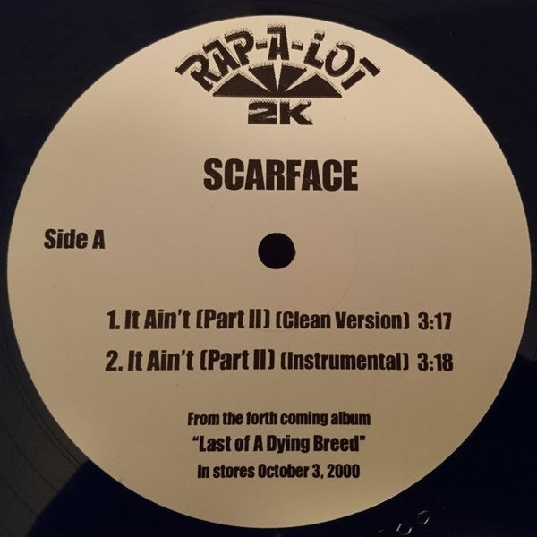 Scarface (3) : It Ain't Part II (12", Single, Promo)