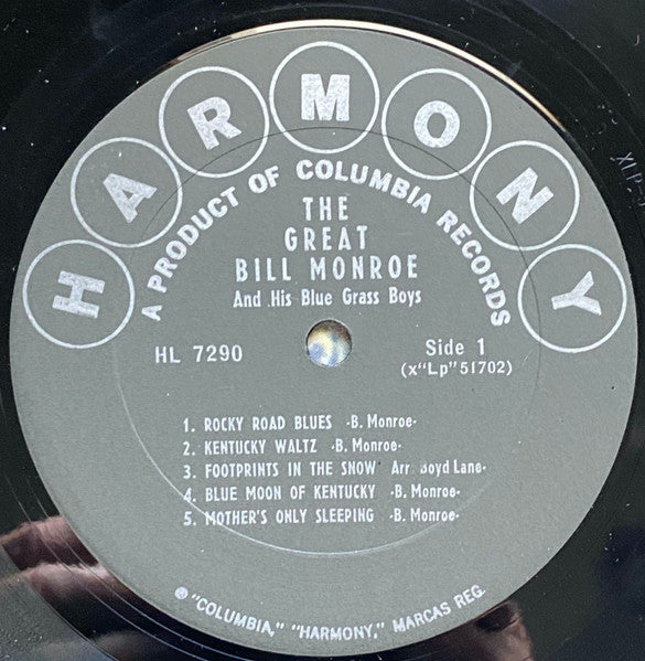 Bill Monroe & His Blue Grass Boys : The Great Bill Monroe And His Blue Grass Boys (LP, Comp, Mono)