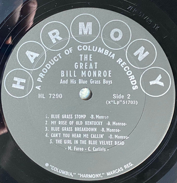 Bill Monroe & His Blue Grass Boys : The Great Bill Monroe And His Blue Grass Boys (LP, Comp, Mono)
