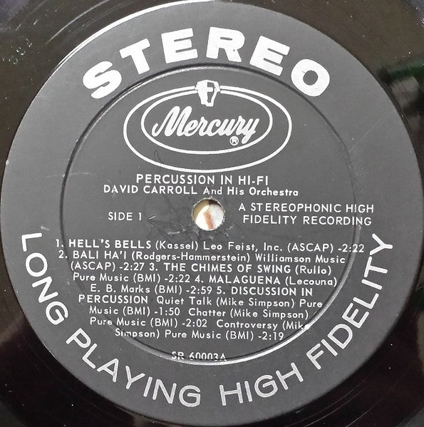 David Carroll : Percussion In Hi-Fi (LP, Album)