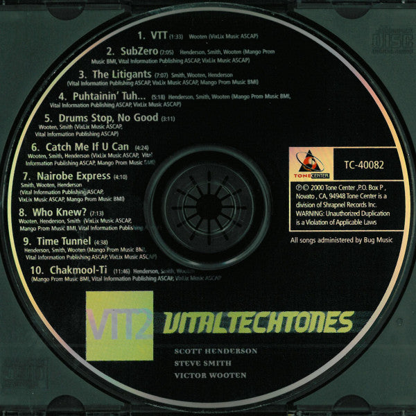 Vitaltechtones*, Scott Henderson (2), Steve Smith (5), Victor Wooten : VTT2 (CD, Album, RP)