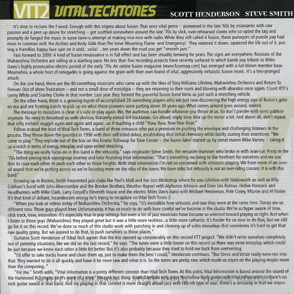 Vitaltechtones*, Scott Henderson (2), Steve Smith (5), Victor Wooten : VTT2 (CD, Album, RP)