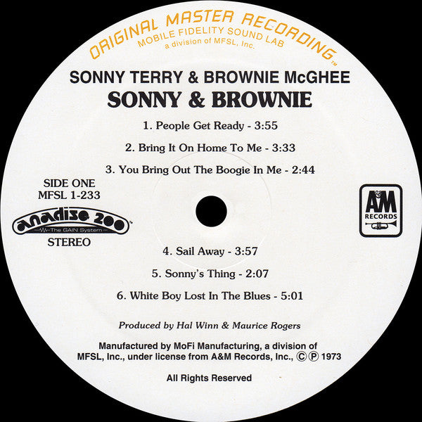 Sonny Terry & Brownie McGhee : Sonny & Brownie (LP, Album, Ltd, Num, RM, 200)