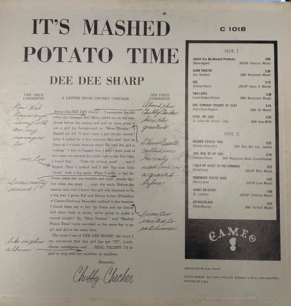 Dee Dee Sharp : It's Mashed Potato Time (LP, Album, Mono)