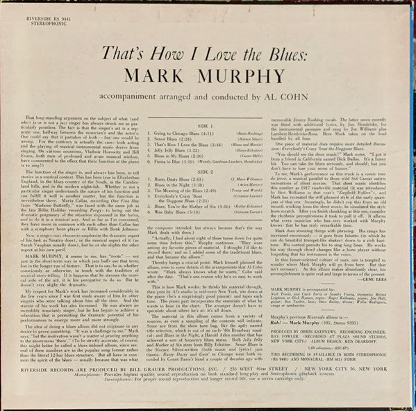 Mark Murphy : That's How I Love The Blues (LP, Album)