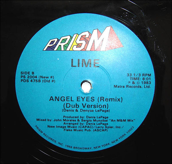 Lime (2) : Angel Eyes (Remix) (12", Blu)