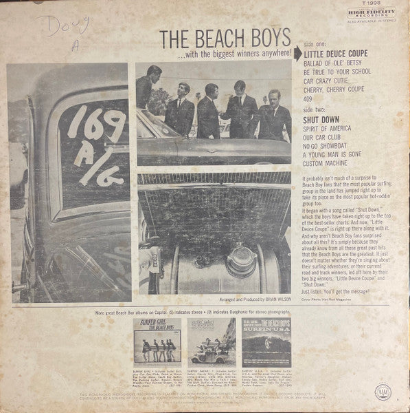 The Beach Boys : Little Deuce Coupe (LP, Album, Mono, RP, Jac)