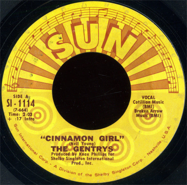 The Gentrys : Cinnamon Girl (7", Single, Pit)