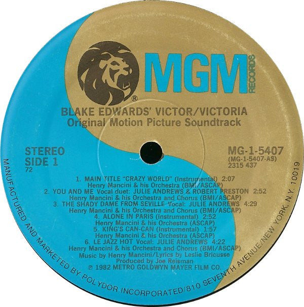 Henry Mancini & His Orchestra* : Blake Edwards' Victor/Victoria (LP, Album)