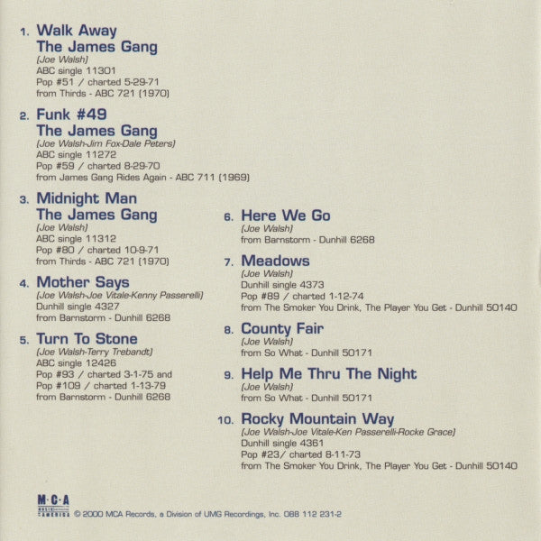 Joe Walsh : The Best Of Joe Walsh (CD, Comp, RM)