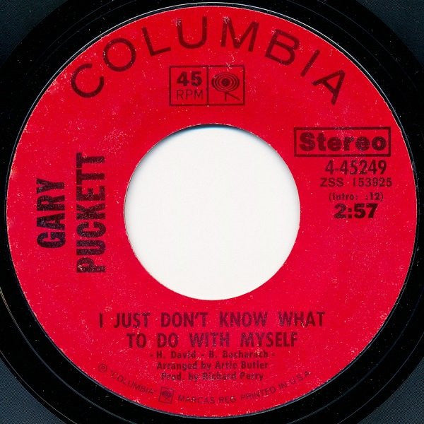 Gary Puckett : I Just Don't Know What To Do With Myself (7")