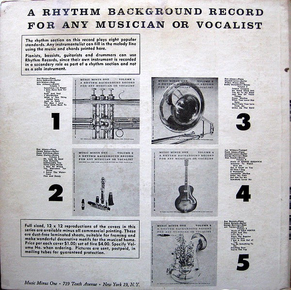 Music Minus One : Volume 1 - A Rhythm Background Record For Any Musician Or Vocalist (LP, Album)