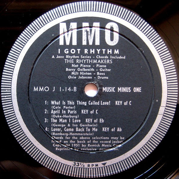 Music Minus One : Volume 1 - A Rhythm Background Record For Any Musician Or Vocalist (LP, Album)