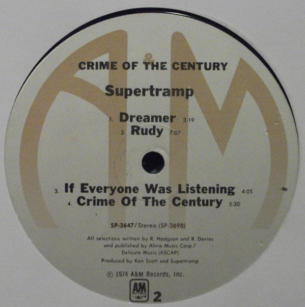 Supertramp : Crime Of The Century (LP, Album)