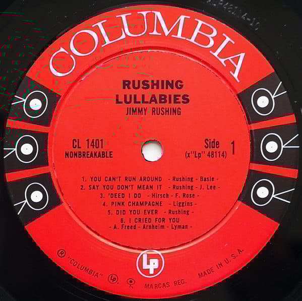 Jimmy Rushing : Rushing Lullabies (LP, Album, Mono)