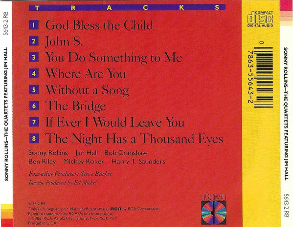 Sonny Rollins Featuring Jim Hall : The Quartets (CD, Comp, RM)